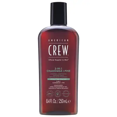 American Crew - 3w1 męski szampon żel pod prysznic i odżywka, zapach rumianku i sosnowych igieł 250 ml