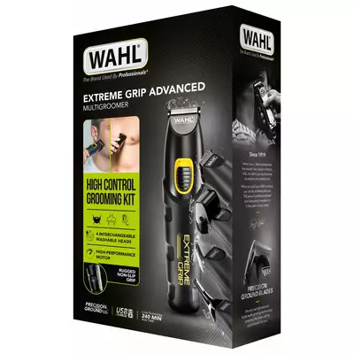 Wahl 9893-0460 Advanced extreme grip trimmer - Zaawansowana wodoodporna maszynka trymer włosów i zarostu z etui do przechowywania