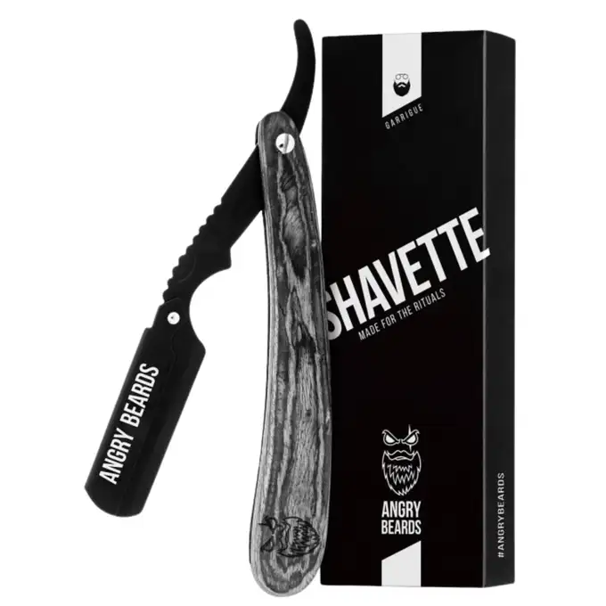 Angry Beards Shavetta Garrigue - brzytwa na wymienne żyletki w skórzanym etui