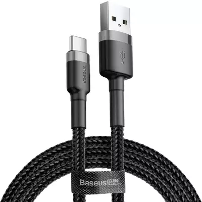 Baseus - Funkcjonalny kabel do szybkiego ładowania - czarno-szary USB/USB-C 2m