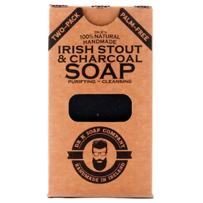 Dr K Soap Irish Stout &amp; Charcoal Soap - naturalne mydło do ciała z dodatkiem węgla aktywowanego 2x112g