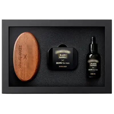 ZEW x JAMESON BLACK BARREL - Regenerujący zestaw brodacza, olejek, balsam i kartacz