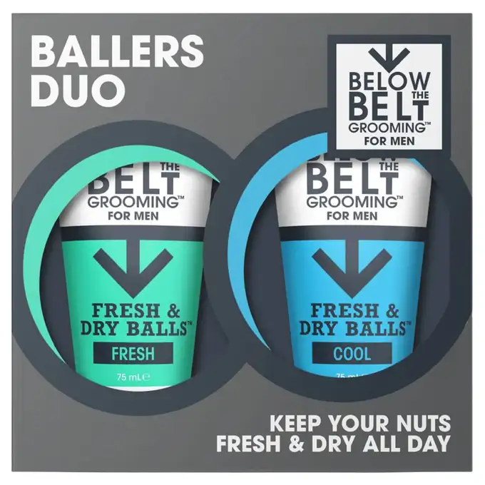 Below the belt - Ballers Duo - Antyperspirant do miejsc intymnych w kremie w dwóch wariantach zapachowych 2x75ml