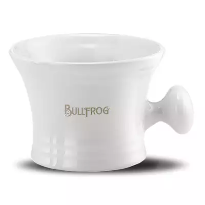 Bullfrog Porcelanowy biały tygiel do spieniania mydła do golenia z uchem