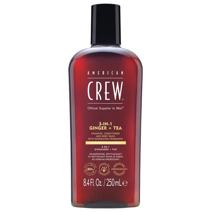 American Crew - 3w1 męski szampon żel pod prysznic i odżywka, zapach imbiru i herbaty 250 ml