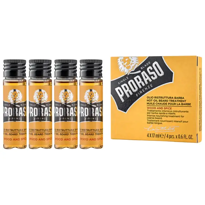 Proraso - Kuracja do twardego zarostu w formie olejku Wood &amp; Spice 4x17ml