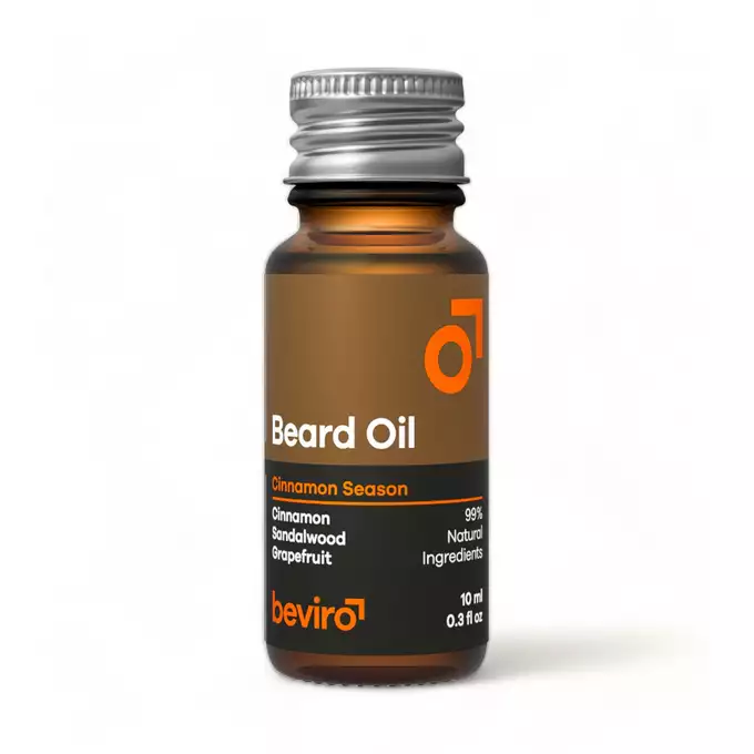 Beviro Cinnamon season beard oil - Olejek do brody o zapachu grejpfruta, cynamonu i drzewa sandałowego 10ml