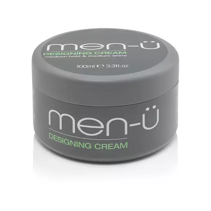 men-u designing cream - Pomada do stylizacji włosów średnich i długich o trwałym chwycie i naturalnym połysku 100ml