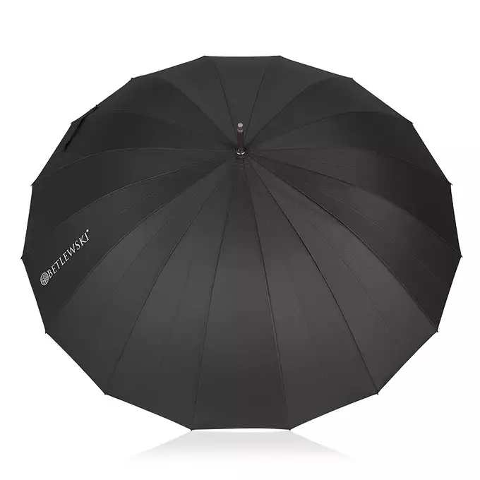 Betlewski - Duży czarny parasol półautomatyczny śr. 115cm