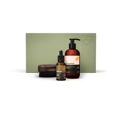 Beviro - Cinnamon Season Beard Care Kit - Zestaw do pielęgnacji brody (olejek, szampon oraz szczotka)