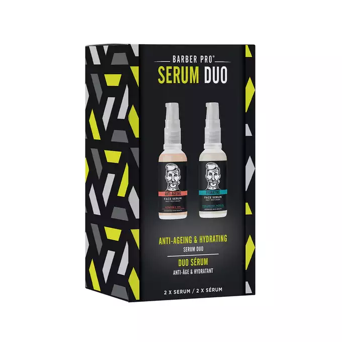 Barber Pro Zestaw serum duo- serum nawilżające oraz przeciwzmarszczkowe do twarzy 2x30ml