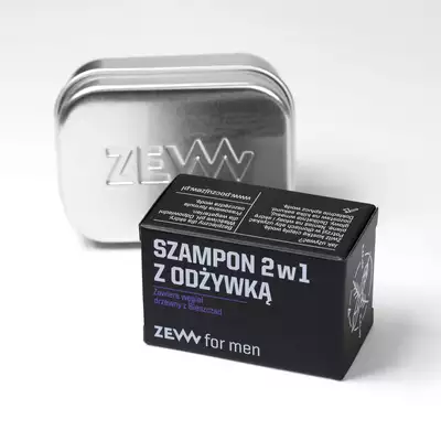 [Zestaw] ZEW Aluminiowa zamykana mydelniczka na mydła ZEW + ZEW męski Szampon 2w1 z odżywką z węglem drzewnym z Bieszczad 85ml