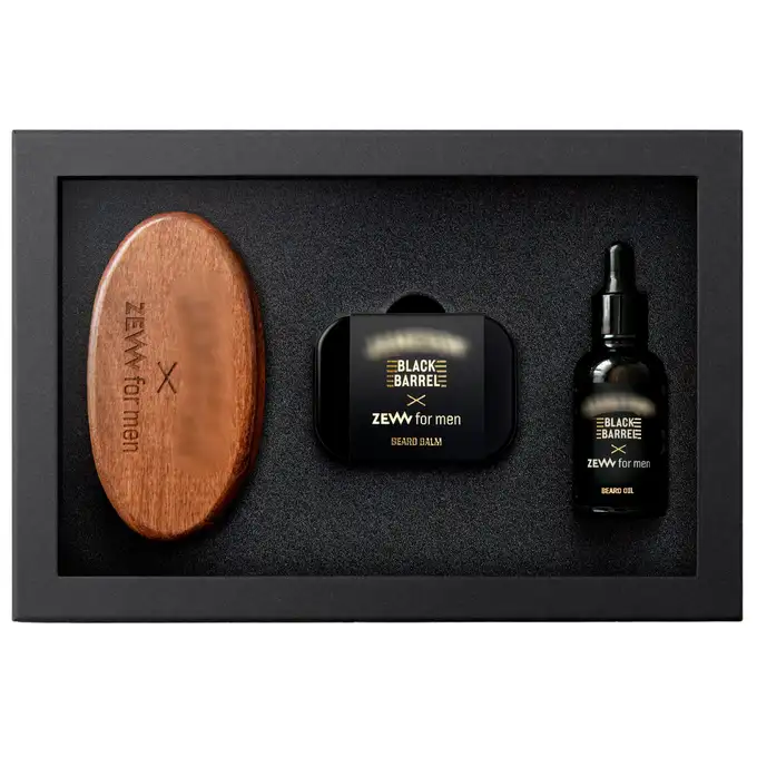 ZEW x JAMESON BLACK BARREL - Regenerujący zestaw brodacza, olejek, balsam i kartacz