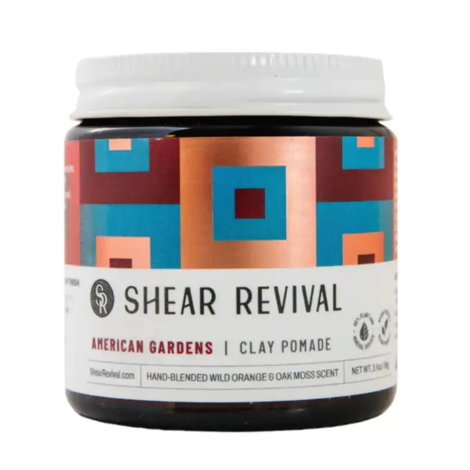 Shear Revival American Gardens Clay Pomade - Glinka do stylizacji o mocnym chwycie i matowym efekcie o zapachu pomarańczy i drzewa 96g