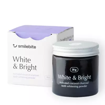Smilebite white and bright - Proszek do wybielania zębów z węglem kokosowym 20g