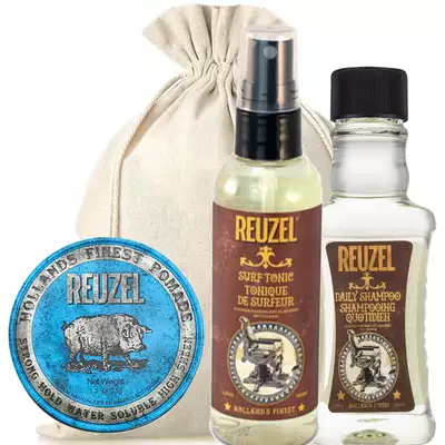 Reuzel Zestaw Try Me Kit Blue - szampon, surf tonic i pomada Blue