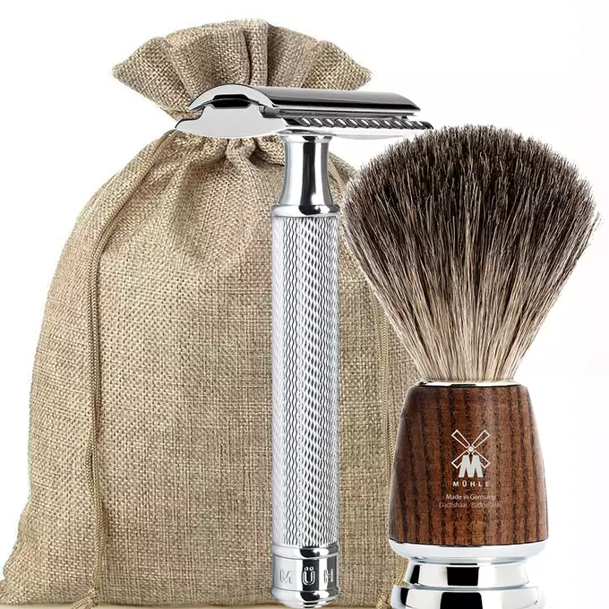 Muhle - męski zestaw do klasycznego golenia - Maszynka R89 oraz pędzel do golenia 81H220