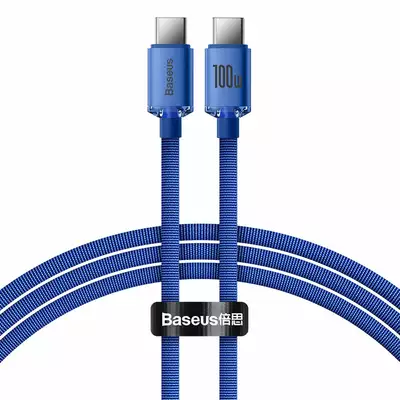 Baseus - Funkcjonalny kabel do szybkiego ładowania 100W - niebieski USB-C/USB-C 1,2m