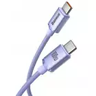 Baseus - Funkcjonalny kabel do szybkiego ładowania 100W - fioletowy USB-C/USB-C 1,2m