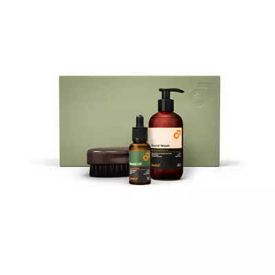 Beviro - Bergamia Wood Beard Care Kit - Zestaw do pielęgnacji brody (olejek, szampon oraz szczotka)