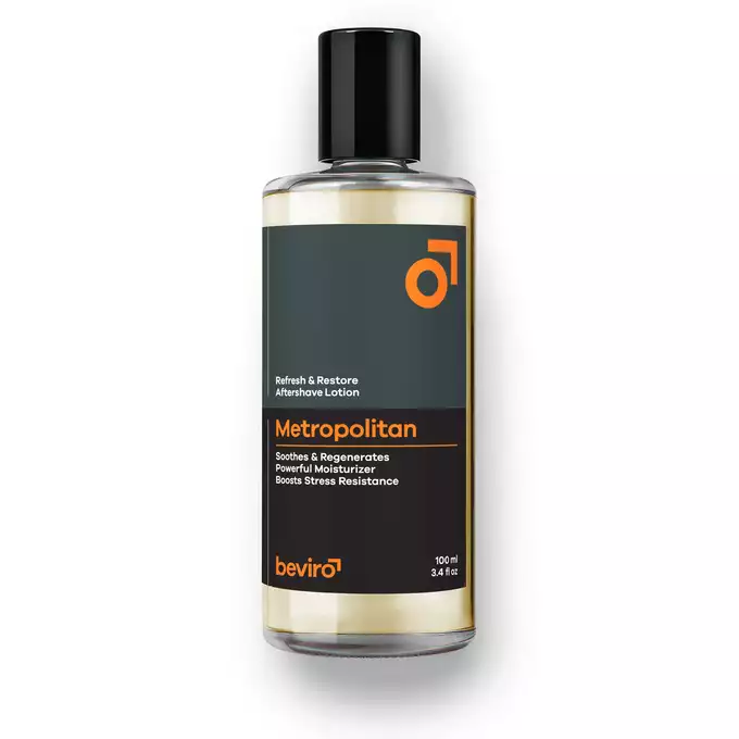 Beviro Refresh and Restore Aftershave Lotion Metropolitan - Woda po goleniu o zapachu mandarynki, czarnego pieprzu, geranium i wetiwerii 100ml