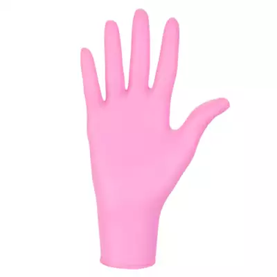 Menspace różowe rękawiczki nitrylowe ochronne 100 szt. rozmiar S