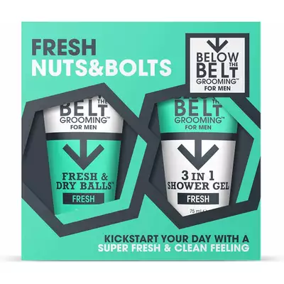 Below the belt - Zestaw Fresh nuts and bolts - Antyperspirant w kremie i żel pod prysznic 3w1