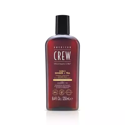 American Crew - 3w1 męski szampon żel pod prysznic i odżywka, zapach imbiru i herbaty 250 ml