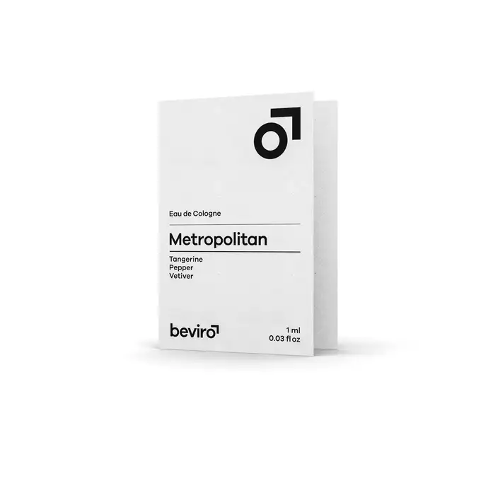 Beviro Eau de Cologne Metropolitan - Woda kolońska o zapachu mandarynki, czarnego pieprzu, geranium i wetywerii tester 1ml