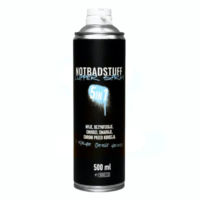 Not Bad Stuff Clipper spray 5in1 - Spray do maszynki chłodzi, czyści, smaruje i ochrania ostrza 500ml