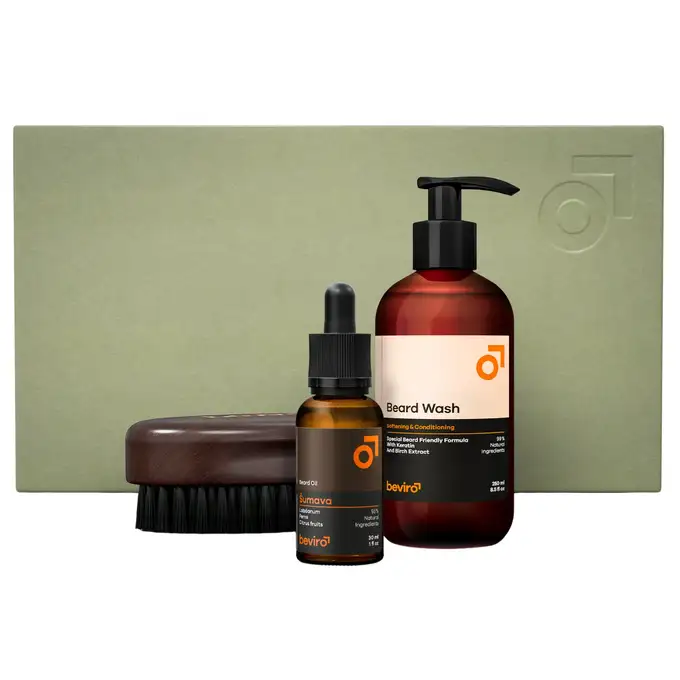 Beviro - Sumava Beard Care Kit - Zestaw do pielęgnacji brody (olejek, szampon oraz szczotka)