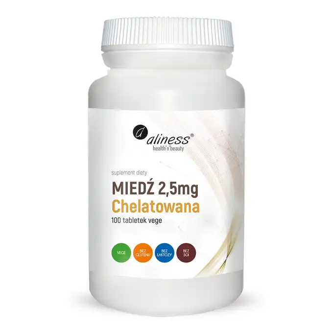 Aliness - Suplement diety - Miedź Chelatowana 2,5 mg x 100 tabletek