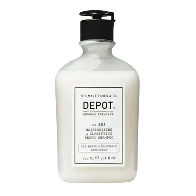 Zestaw do pielęgnacji brody DEPOT - Szampon, olejek o drzewno-skórzanym zapachu oraz peeling