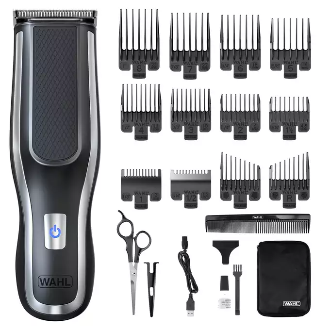 Wahl Self Clip 360 - Bezprzewodowa maszynka do strzyżenia włosów w zestawie z nakładkami 