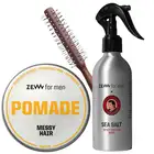 Zew for Men zestaw do stylizacji włosów - Pomada messy hair, sól morska x Thomas Henry i roller 