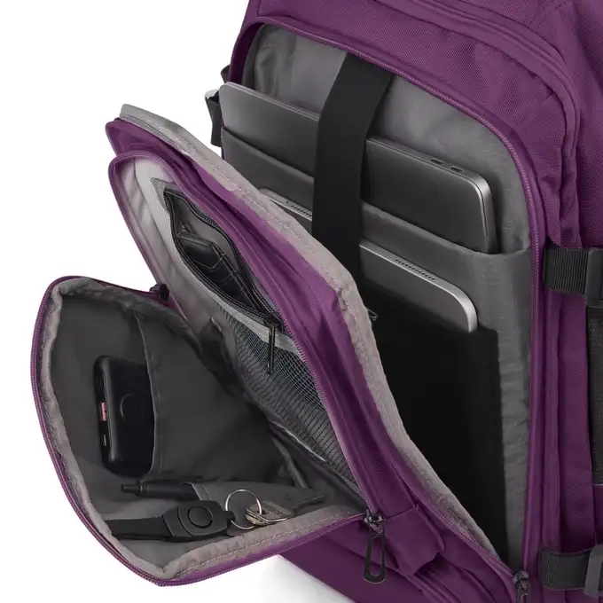 James Hawk Cabin Backpack Violet - Plecak podręczny do samolotu z portem USB