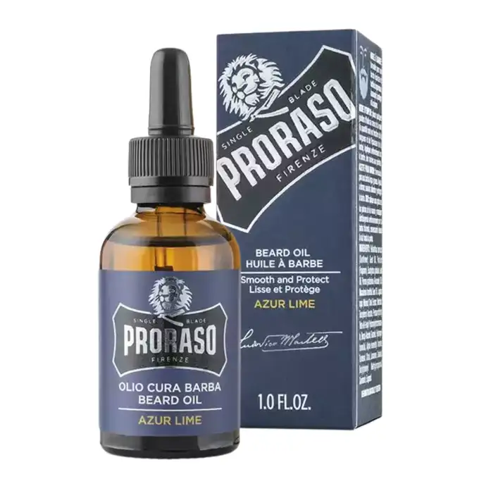 Zestaw do pielęgnacji brody Proraso Azur Lime - Olejek, balsam oraz kartacz