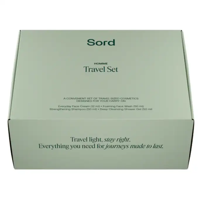 Sord Travel Set - Podróżny zestaw kosmetyków szampon, żel do twarzy, ciała oraz krem