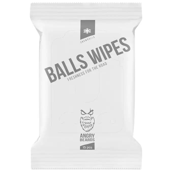 Angry Beards Ball Wipes Snowballs - Chusteczki do higieny intymnej 15szt.