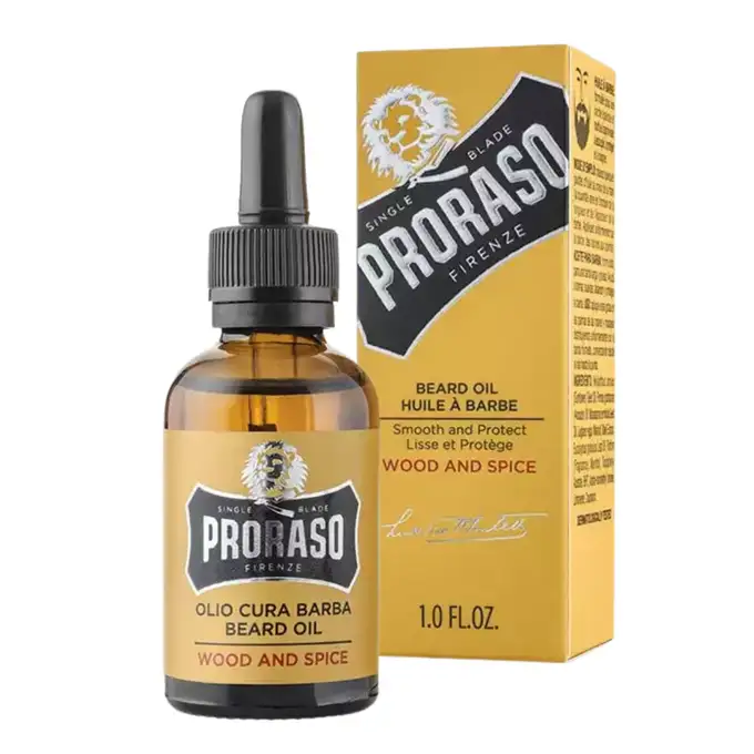 Zestaw do pielęgnacji brody Proraso Wood &amp; Spice - Olejek, balsam oraz kartacz