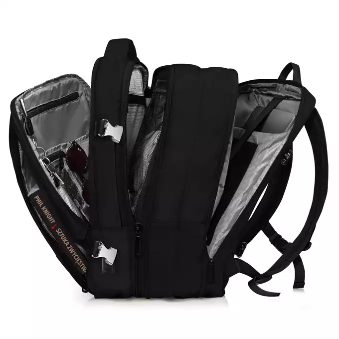 James Hawk Travel Backpack Black - Plecak podręczny do samolotu ujęcie z boku
