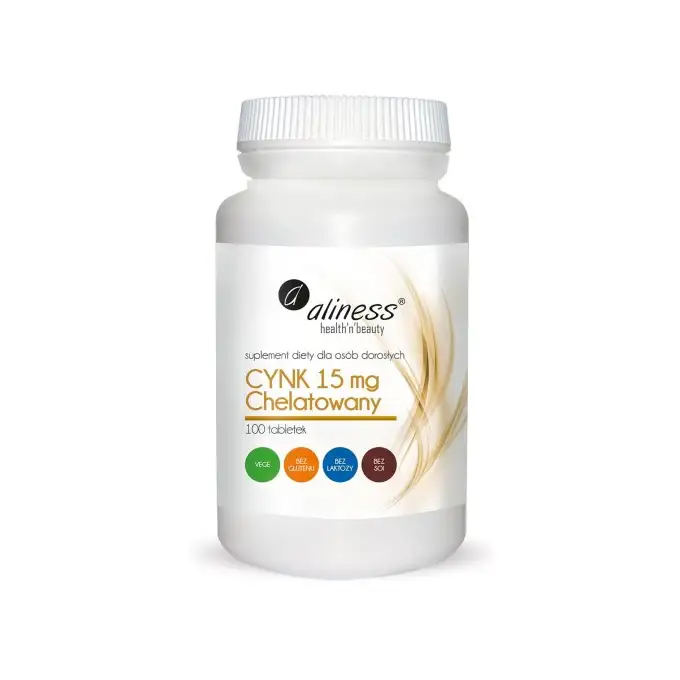 Aliness - Suplement diety - Aliness Cynk Chelatowany 15 mg x 100 tabletek
