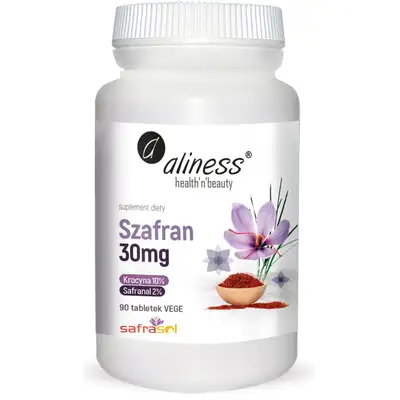 Aliness - Suplement diety - Szafran Safrasol 2%/10% 30mg x 90 tabletek