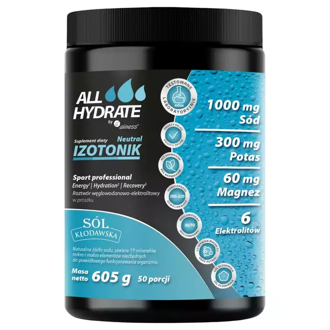 ALLHydrate - Izotonik Neutral – Maksymalne nawodnienie, węglowodany i elektrolity 605g