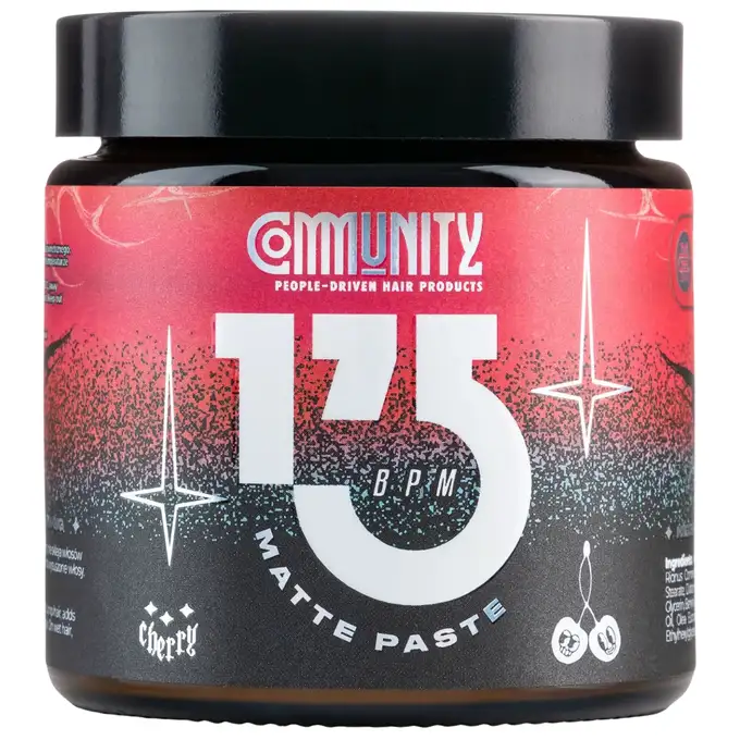 Community Cosmetics - Pasta do stylizacji włosów 175bpm 120g, mocny chwyt i matowy efekt