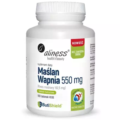 Aliness - Suplement diety - Maślan wapnia 550 mg x 100 tabletek 