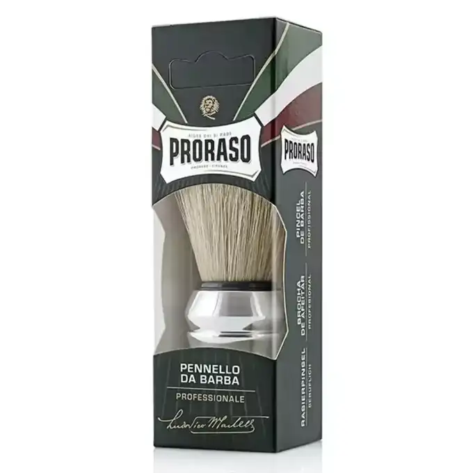 Zestaw prezentowy do golenia - Pędzel, mydło i balsam po goleniu Proraso oraz brzytwa z paczką żyletek Muhle