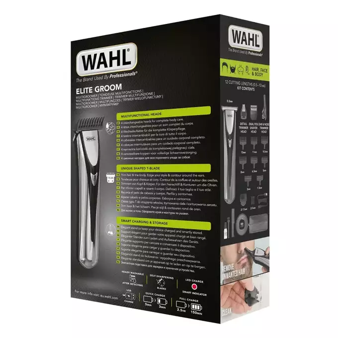 Wahl Trymer Elite Multigroomer - Wielofunkcyjny do włosów, brody, ciała uszu i nosa