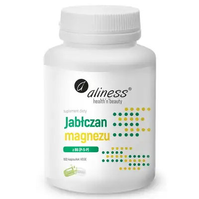 Aliness - Suplement diety - Jabłczan magnezu 100 mg z B6 (P-5-P) x 100 kapsułek