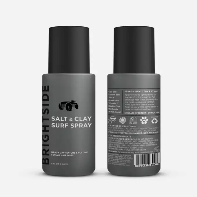 Brightside Salt &amp; Clay Surf Spray - Sól morska do włosów z dodatkiem glinki w sprayu 180 ml